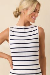 Staple The Label Navy Uma Stripe Knit Tank