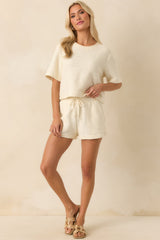 Z Supply Ivory Cotton Curran Looped Terry Top