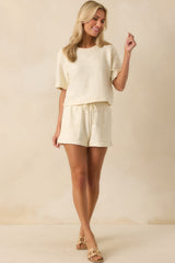 Z Supply Ivory Cotton Curran Looped Terry Top