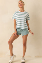 Z Supply Green Cotton All Star Stripe Tee