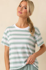 Z Supply Green Cotton All Star Stripe Tee