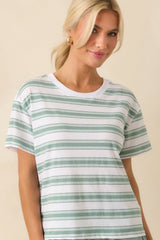Z Supply Green Cotton All Star Stripe Tee