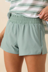 Z Supply Light Sage Shorty Airlite Shorts
