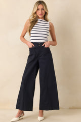 Daylight Glimmer Navy Wide Leg Pants