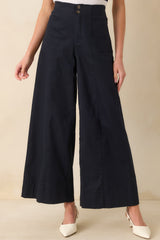 Daylight Glimmer Navy Wide Leg Pants