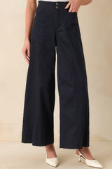 Daylight Glimmer Navy Wide Leg Pants