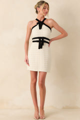 House of Cards Ivory Halter Neck Mini Dress