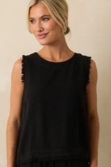 Pebble Pathway Black Tank Top