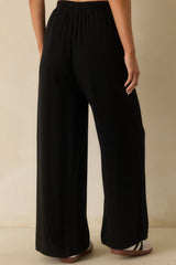 Neutral Nomad Black Linen Blend Pants