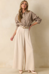 Willow Tree Light Beige Wide Leg Pants