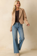 Chasing Stars Tan Ponte Blazer