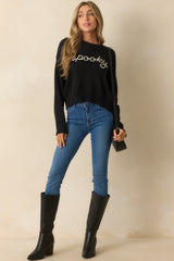 Z Supply Black Knit Cotton Sienna Spooky Sweater