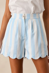 Sophia Bonnet Blue Stripe Scallop Shorts