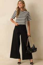 Staple The Label Black Stripe Elara Crop Tee