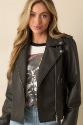 Z Supply Black Alchemy Moto Faux Leather Jacket