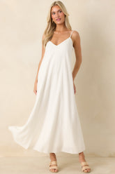 Z Supply Sandcomber White Linen Blend Midi Dress