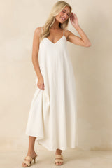 Z Supply Sandcomber White Linen Blend Midi Dress