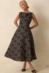 Too Good To Miss Black Floral Lace Sleeveless Maxi Dress