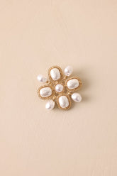 Dancing Through Dreams Ivory Pearl Brooch