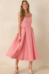 Weekend on the Coast Poppy Red Gingham Sleeveless Midi Dress