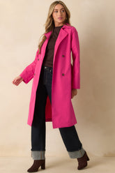 Walk It Out Magenta Trench Coat