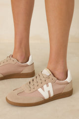 Vintage Havana Nadia Taupe Suede Lace-Up Sneakers