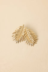These Right Here Gold Palm Leaf Drop Earrings
