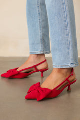 Wildest Dreams Red Pointed Toe Kitten Heels