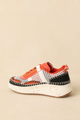 Dig In Your Heels Orange Multi Platform Sneakers