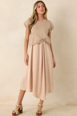 All Pulled Together Beige Knit Sweater