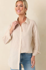 Z Supply Parchment Beige Cotton Seaport Button Up Top