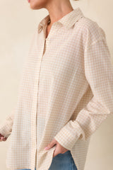 Z Supply Parchment Beige Cotton Seaport Button Up Top