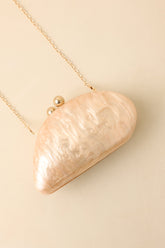 Shining Moment Beige Marble Clutch
