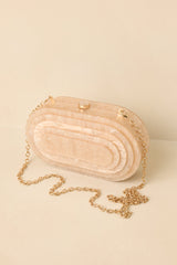 Save the Last Dance Beige Pearlescent Clutch