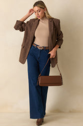 It'll Work Out Taupe Ribbed Mock Neck Sleeveless Bodysuit