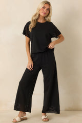 Z Supply Banyan Black Crochet Pants