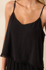 Z Supply Black Sabel Cropped Linen Tank
