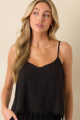 Z Supply Black Sabel Cropped Linen Tank