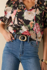 The Way She Carries Herself Black Faux Leather Belt