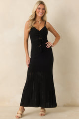 Z Supply Sundra Black Crochet Maxi Dress