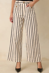 Leading the Way Black Stripe Cotton Pants