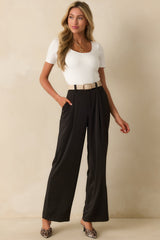 Mark My Words Black High Waisted Wide Leg Trousers