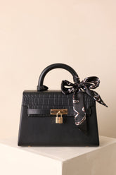 Same Time Tomorrow Black Faux Leather Structured Handbag