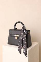 Same Time Tomorrow Black Faux Leather Structured Handbag