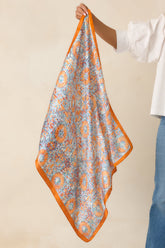 Radiant As Ever Blue & Orange Mosaic Print Scarf
