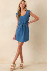 Z Supply Blue Cotton Dayshift Jersey Denim Mini Dress