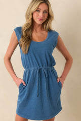 Z Supply Blue Cotton Dayshift Jersey Denim Mini Dress