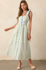 Hold Onto That Feeling Blue Floral Cotton Sleeveless Maxi Dress