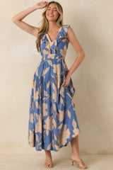 Z Supply Malene Lake Blue Blooming Floral Maxi Dress
