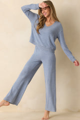 Z Supply Blue Velvet Courtney Soft V-Neck Sweater